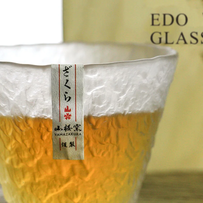 Limited Yamazakura Edo Glass First Snow Cup Japanese Tea Cup hand-mades Whiskey Glass Wine Glass Shot Glasses for Vodka Barware