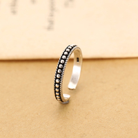 Retro Style 925 Sterling Silver G Open Rings For Women Vintage Jewelry Accessories