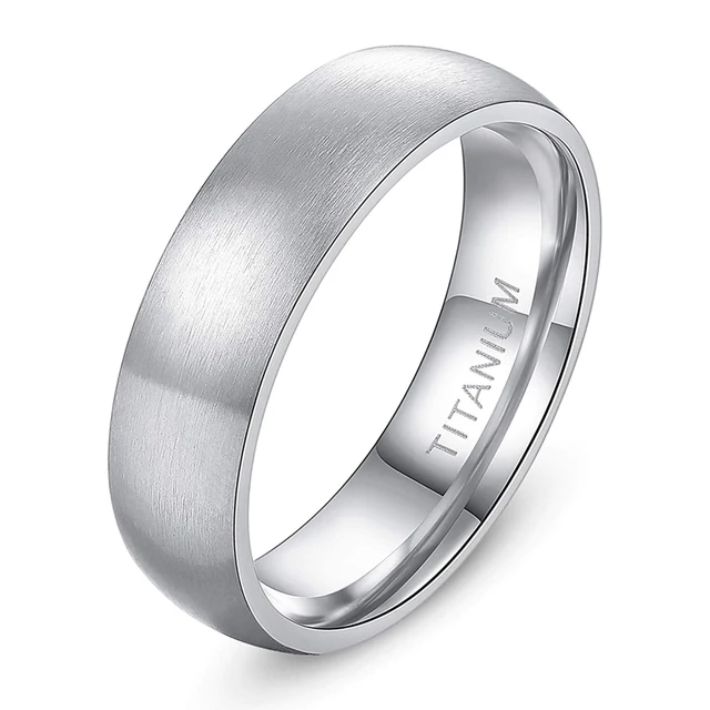 Tigrade 4/6/8mm Brushed Simple Silver/Black Color Titanium Ring Men Minimalist Wedding Band Engagement Rings Women Male Jewelry
