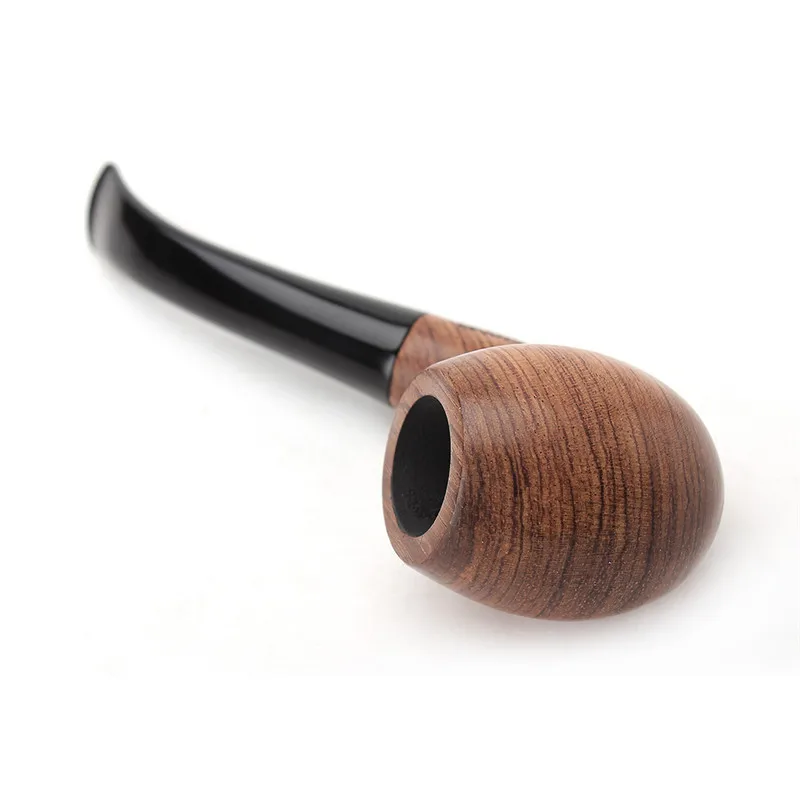 RU-MUXIANG Handmade Rosewood Pipe Bent Stem Tobacco Pipe for Smoking 9mm Filter Wooden Pipe Gift with Free 10 Pipe Tools  ad0018