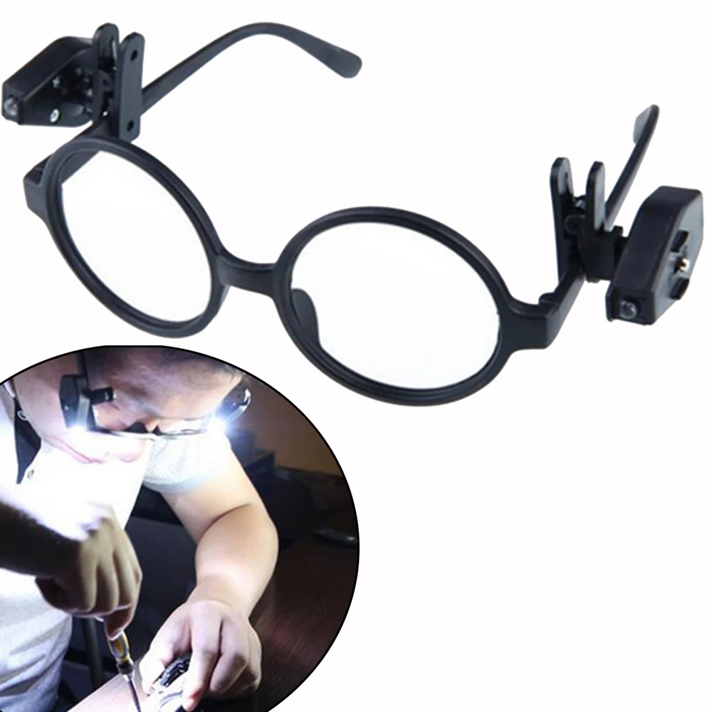 Portable Mini Night Book Reading Lights Flexible LED Eyeglass Clip On Adjustable Book Light For Eyeglass and Tool Repair