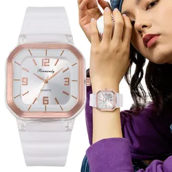 Simple Square White Watches Women Fashion Brand Casual Silicone Ladies Wristwatches 2021 Scale Digital Dial Female Quartz Clock