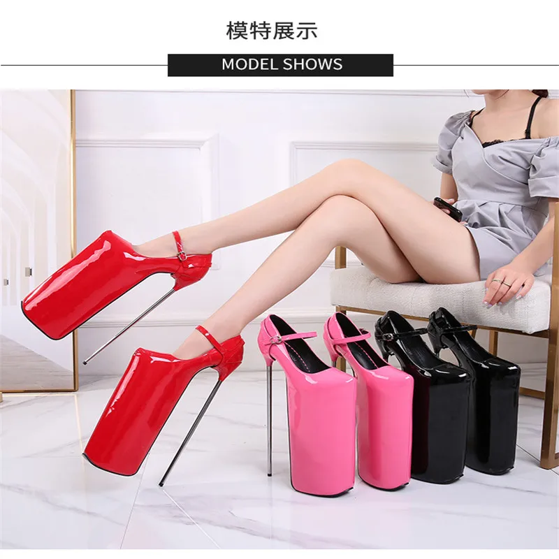 

Sexy Metal 30cm Extreme High Heels Shoes Woman Platform Fashion Black Red Pumps Women Heeled Lady Big Size Stripper Fetish Shoes