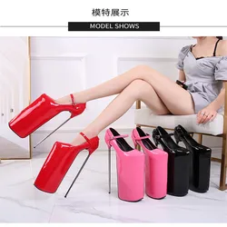 Sexy Metal 30cm Extreme High Heels Shoes Woman Platform Fashion Black Red Pumps Women Heeled Lady Big Size Stripper Fetish Shoes