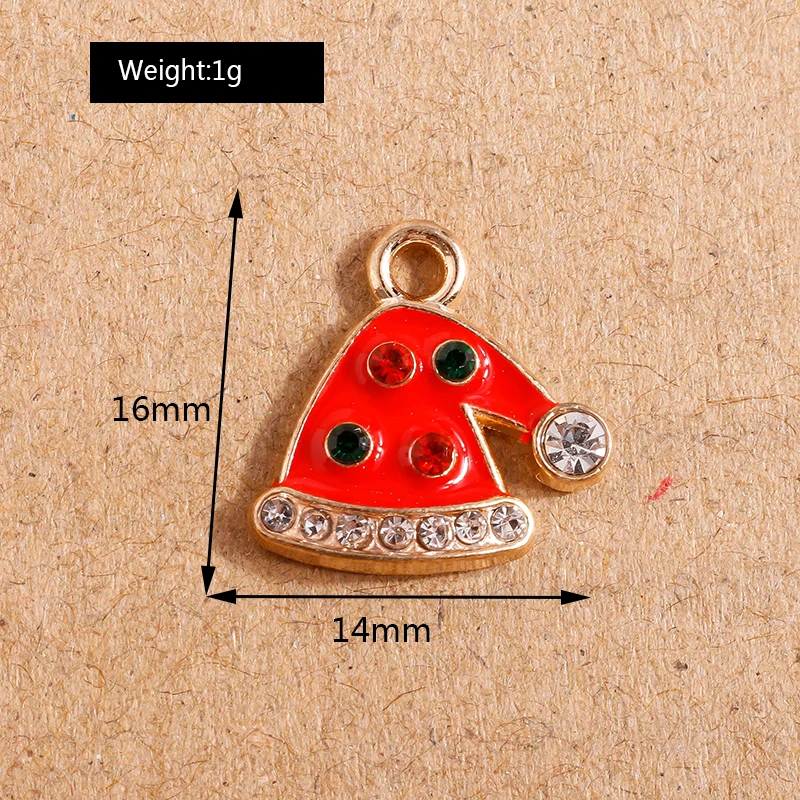 10 Stück Mix süße Emaille-Weihnachtsanhänger für die Schmuckherstellung, Weihnachtsbaum, Hirschglocke, Charms-Anhänger für Halsketten, Ohrringe, Geschenke – Detail 18