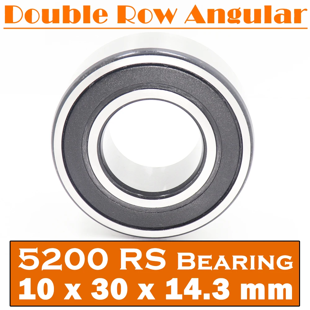 5200 2RS Bearing 10*30*14.3 mm ( 1 PC ) Axial Double Row Angular Contact 5200RS 3200 2RS 3056200 Ball Bearings