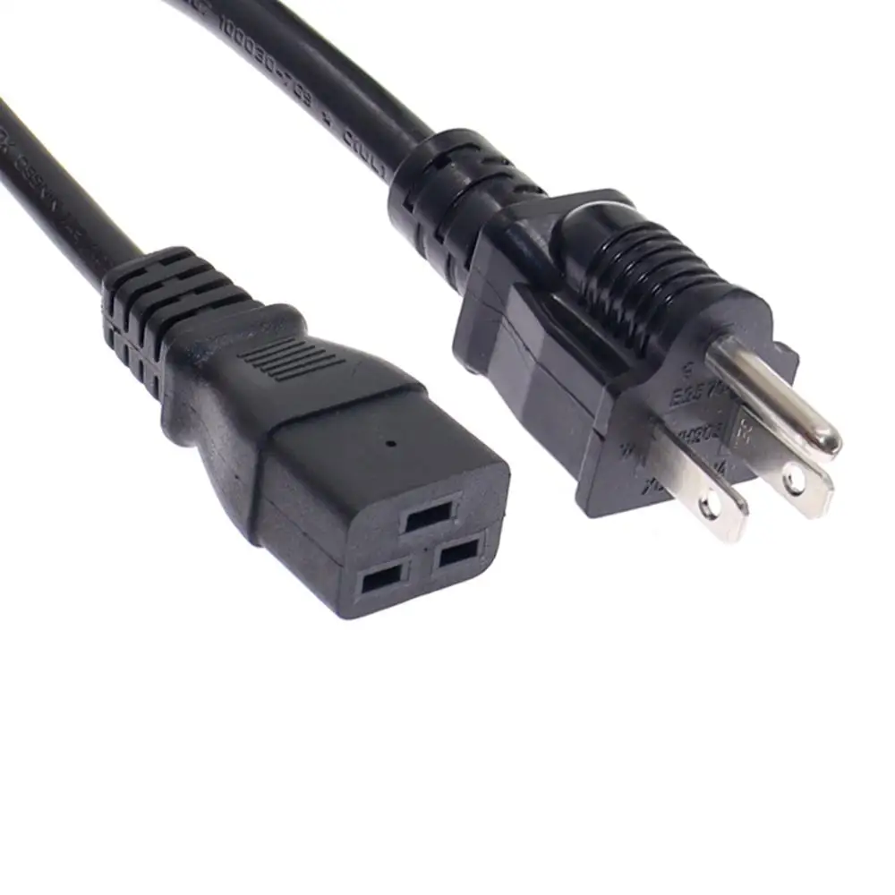 NEMA PDU Cord ,UPS Supply Power Cable 5-15P to IEC 60320 C19, SJT14AWG,1.8m/6ft,16A Rating,UPS Cable