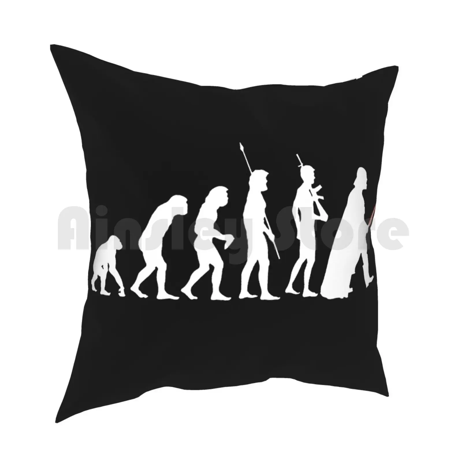 The Dark Side Of Evolution-White Pillow Case Printed Home Soft DIY Pillow cover Evolution Geek Top Funny Evo Luti On