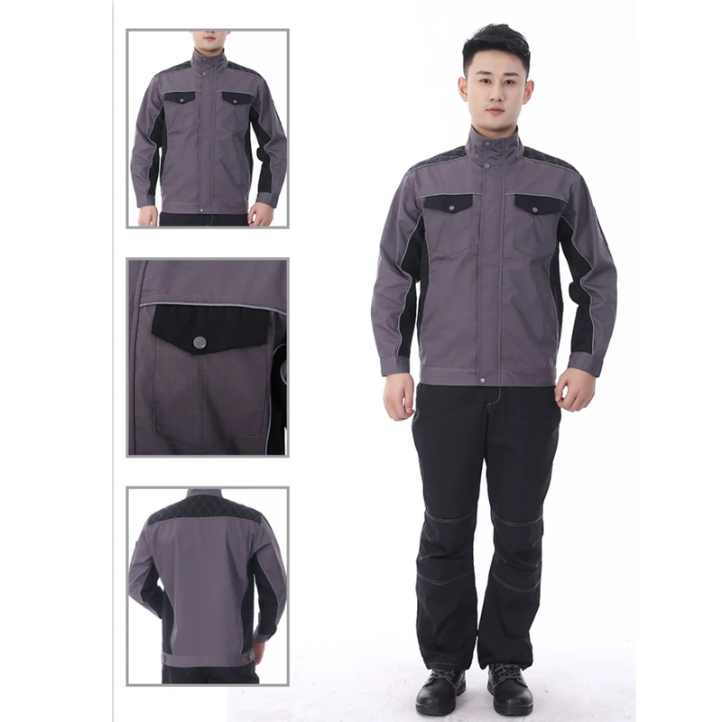 Work Clothes Suit Men Strong Wear-Resistant Auto Repair Workers Labor Insurance With Reflective Strips Workshop Custom Tooling