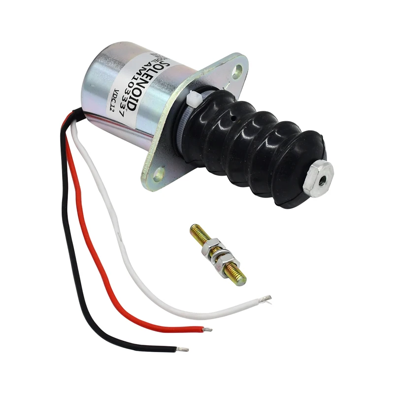 AM102863 AM103337 AM124377 12V Fuel Cut Off Stop Solenoid Compatible with John Deere Skid Steer Loader 375 570 575 675 675B 3375