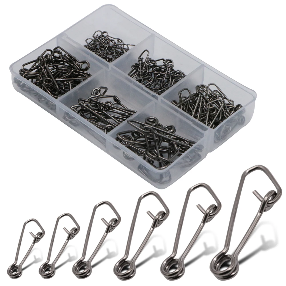 120pcs/6 Size/box  Carp Fishing Swivel Snap Rolling Lock Pin Sea Fishing Hook Connector Safety Link Rig Lure Accessories Tool