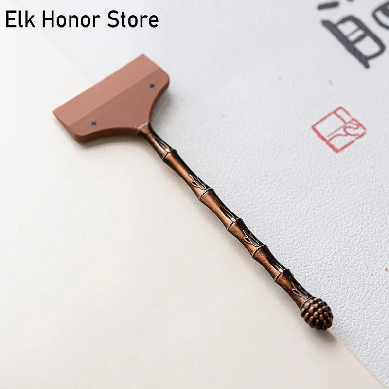 Vintage Alloy ชา Tary แปรงถาดชาตารางถ้วยทำความสะอาดบอร์ดใหม่จีน Kungfu ชากาน้ำชาทำความสะอาด Scraper Blade เครื่องมือ