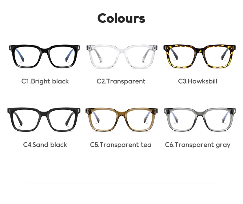 TR90 Blue Light Blocking Men's Square Glasses Radiation Protection Eyeglasses Women Transparent Fashion Eyewear