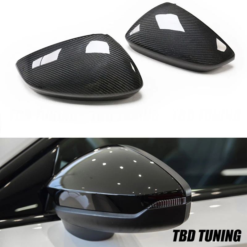 Real Carbon Fiber Rear View Mirror Cover For Audi A3 2020 2021 Replacement Style Car Wing Mirror Cover With Lane Assist