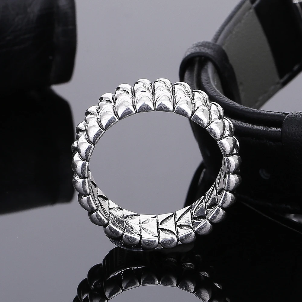 Buddha Ring Silver color Men Biker Charm Bicycle Female Buddhism Jewelry Motorcycle Tire Texture Boeddha Ring Drop Shipping