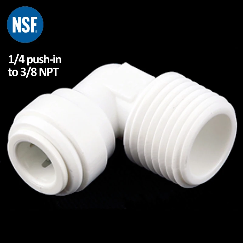 Water Filter and RO assembly Fittings Elbow Push-in to Thread NPT