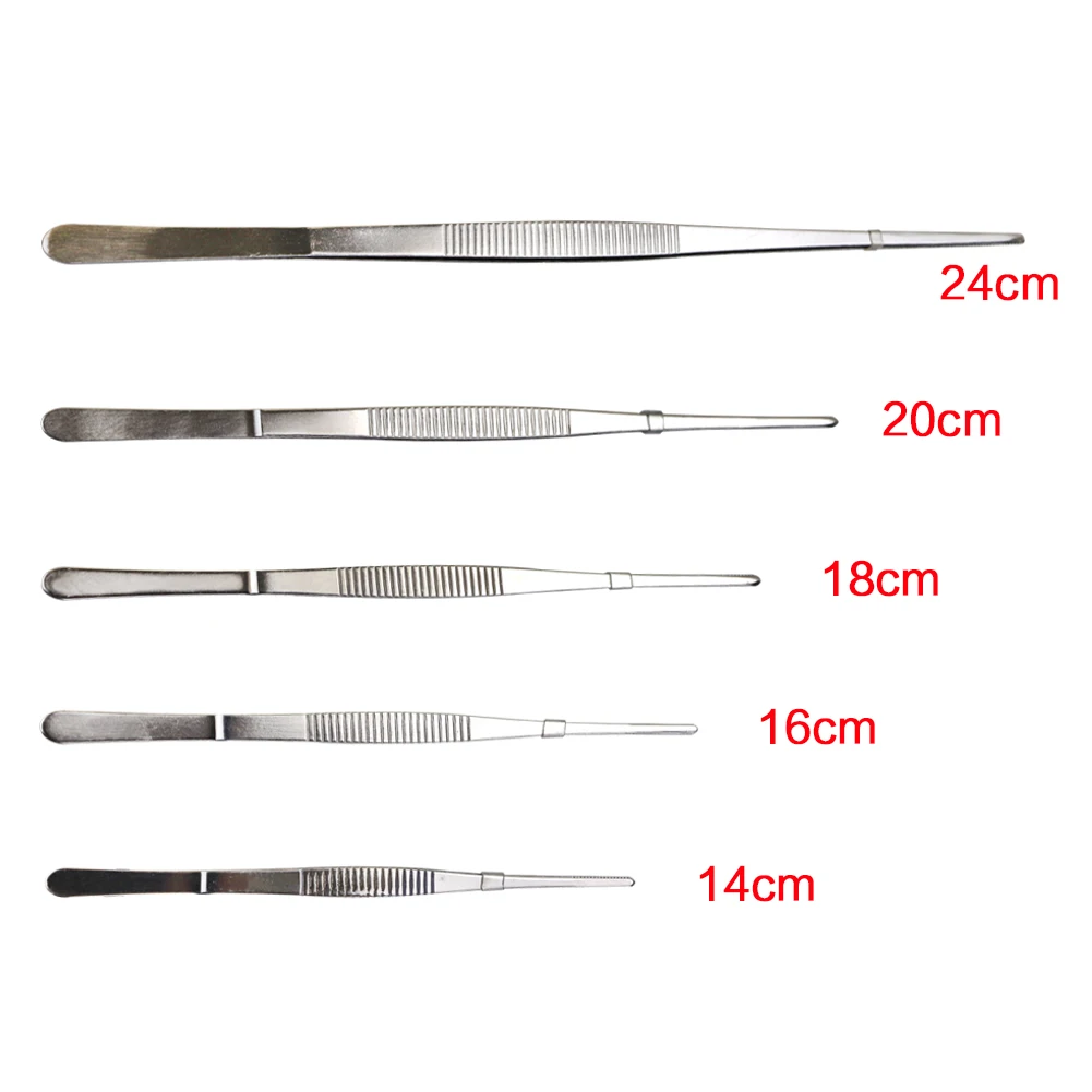 1Pcs Livestock Veterinary Tweezers Forceps Stainless Steel Surgical Forceps Heat Resistant Straight Tweezers