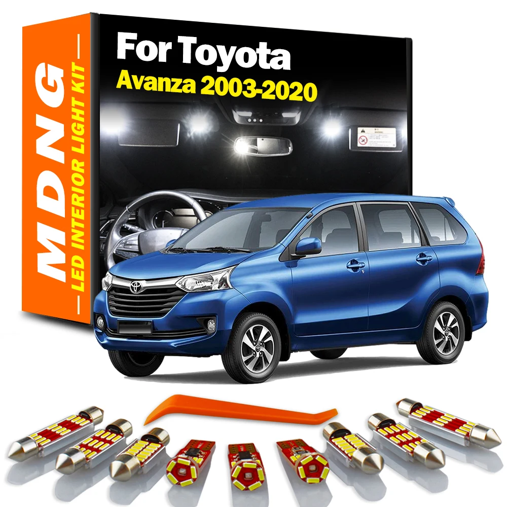 MDNG Canbus Car LED Interior Light Kit For Toyota Avanza 2003-2016 2017 2018 2019 2020 Dome Map Reading Trunk Lamp Error Free