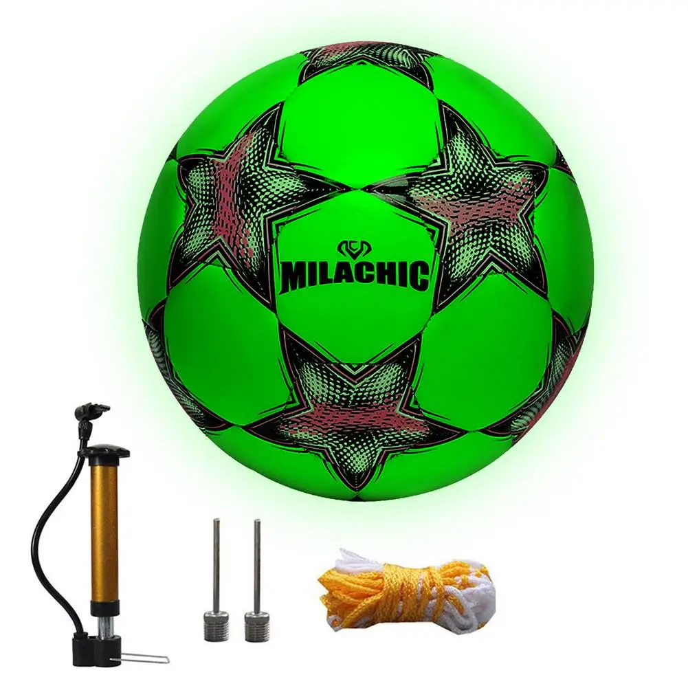 Luminous Reflective Soccer Ball Glowing In The Dark Light Up Footballs Adult Kids Standard Size 5 PU Sports Match Training Balls