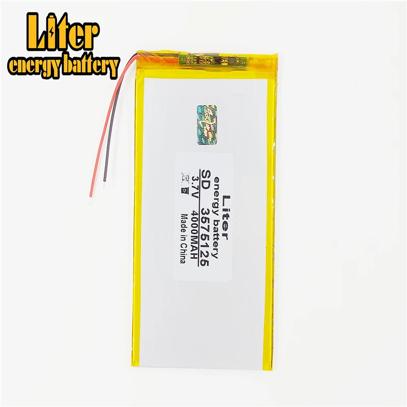 

3.7V 4000mah 3575125 Polymer Lithium Li-Po Rechargeable Battery For GPS DVD PAD e-book tablet pc power bank video