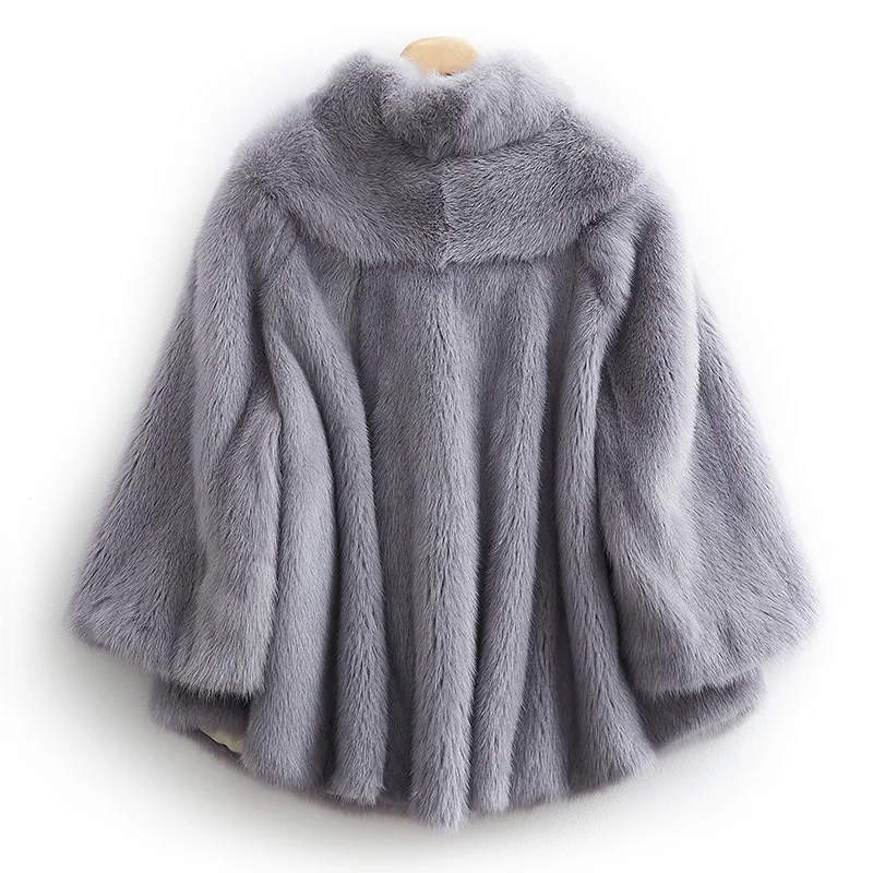 2020 New Winter Suit-dress Haining Mink Fur Short Fund Loose Leather And Fur Overcoat Stand Lead Mink Loose Coat