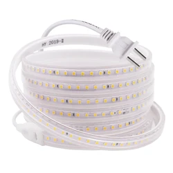 220V 110V taśmy LED światła 2835 SMD 120 leds/m wodoodporna elastyczna taśma LED taśma oświetlająca ue usa UK wtyczka domu łańcuch dekoracyjny lampa