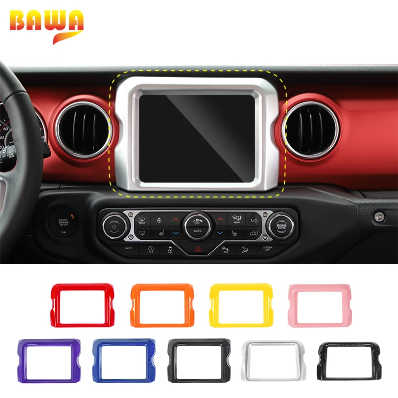 Navigation Decoration Frame Cover Stickers Accessories for Jeep Wrangler JL 2018-2023 for JT Gladiator Rubicon 8.4in