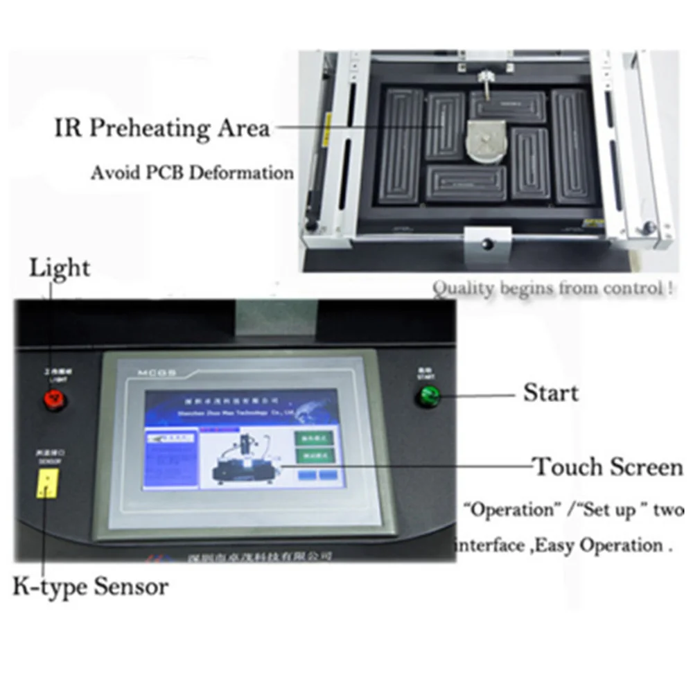 Silman SMT BGA Rework Station LED Digital Display Mobile Rework Soldering Station Hot Air Noozle SMD Reballing Machine ST-R6200