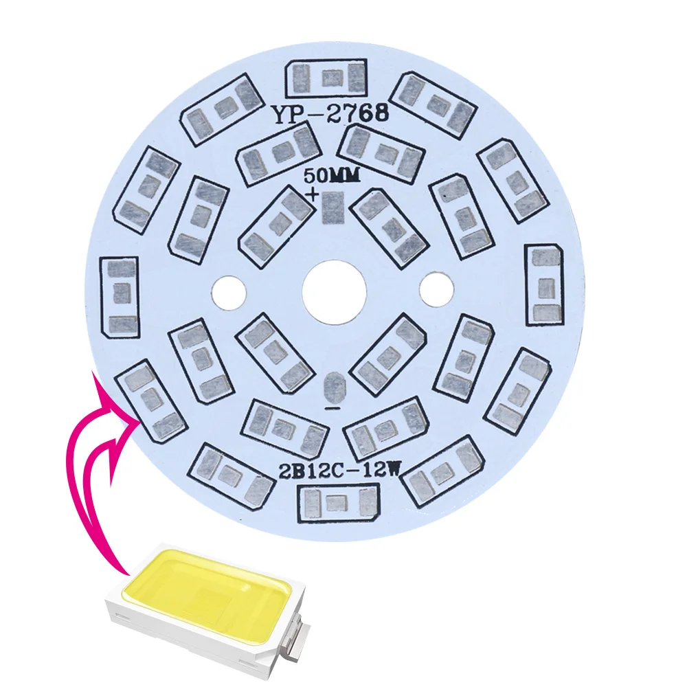Placa de base de alumínio smd5730 2-12w, substrato de placa pcb não inclui chip diy, dissipador de calor de resfriamento para lâmpada smd5730, com 10 peças
