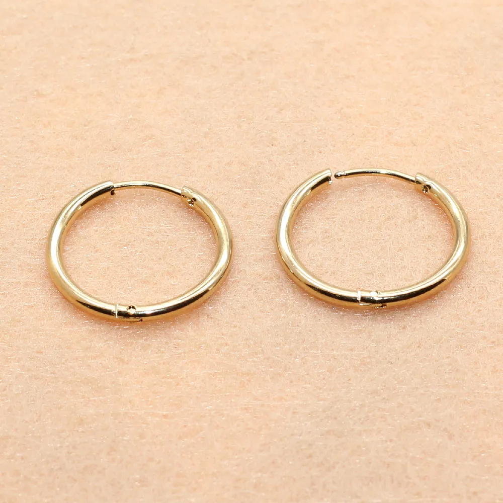 Gold-color Plated Super Small 6mm Hoop Earrings 316 L Stainless Steel No Easy Fade Allergy Free