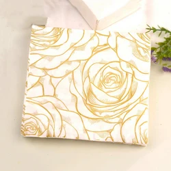 20Pcs/Bag Gold Rose Napkins Paper Pattern Decoupage Napkin Paper Tissue for Xmas Wedding Decor Party Table Supplies