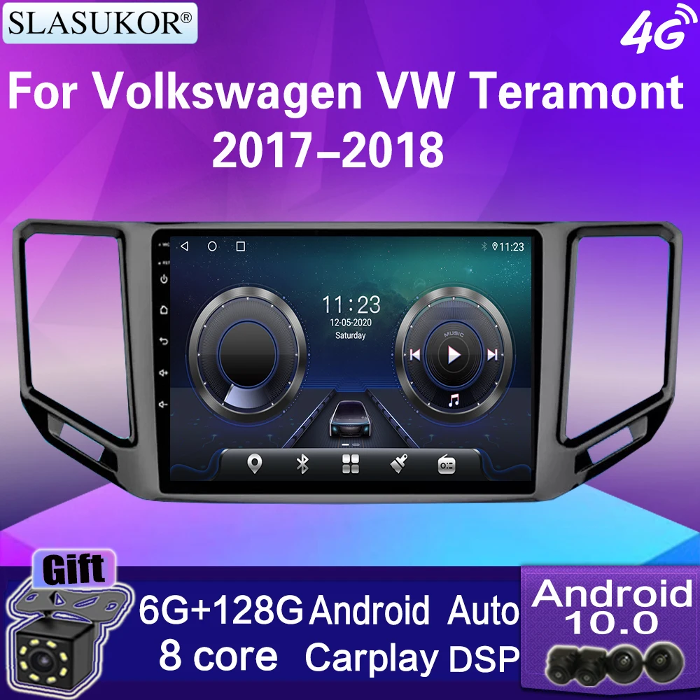 

10" For Volkswagen VW Teramont 2017-2018 DSP 6+128G Android 10 Stereo Receiver Car Radio Carplay Navigation Multimedia GPS Auto