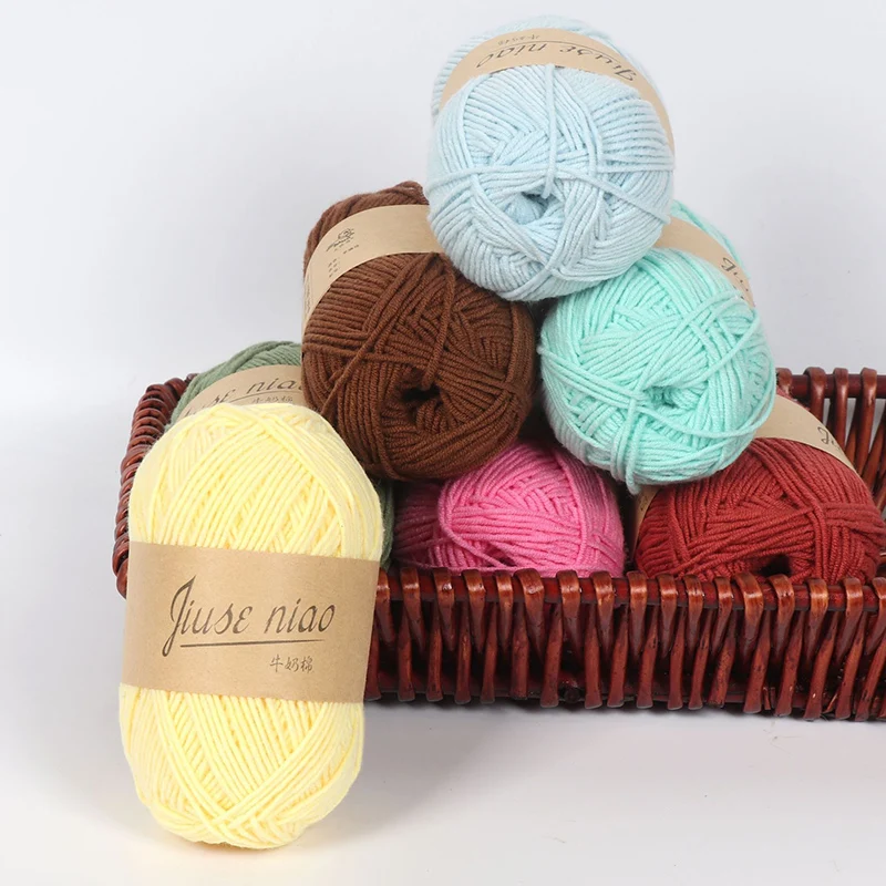 Milk Cotton Baby Yarn Colorful Hand Knitted Wool Yarn For Sweater Scarf Doll DIY Handmade Crochet Yarn Knitting Supplies