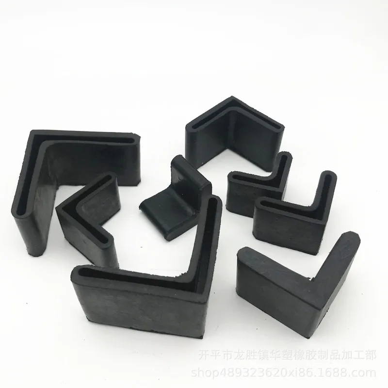 L Shaped Rubber Sleeve Iron bed Pads 8/16Pcs Angle Iron Foot pad cover Black Furniture Floor Non-slip Protector tool