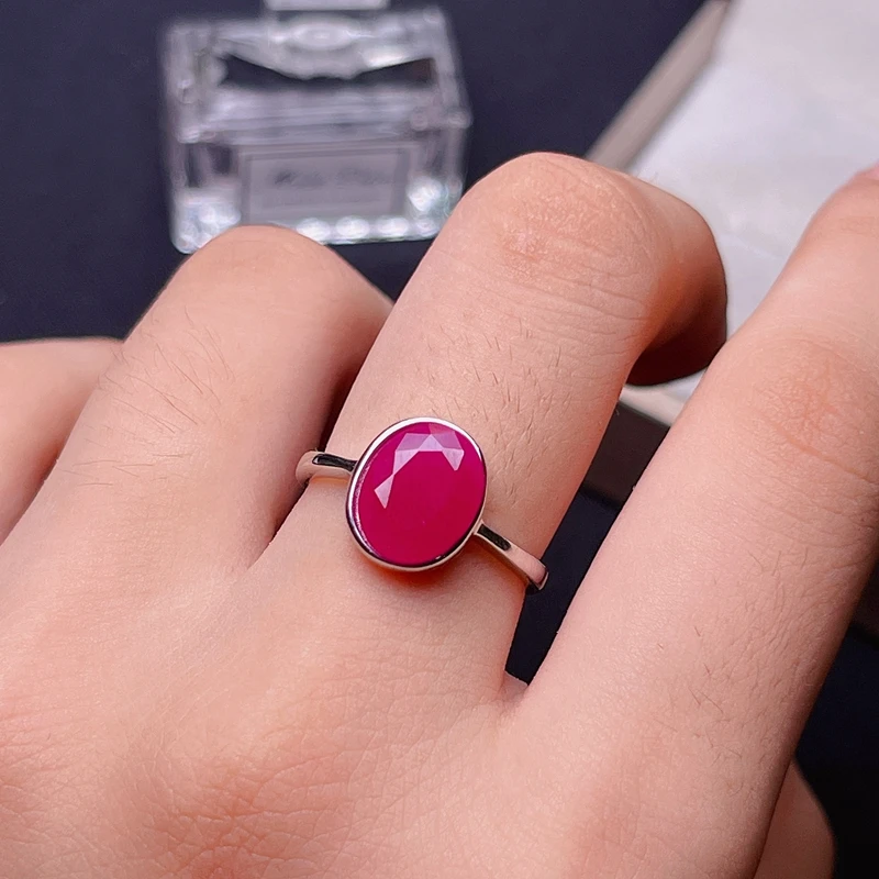 Natural ruby ring, 2ct  925 silver exquisite style, best selling quality, classic style Lady's gem ring