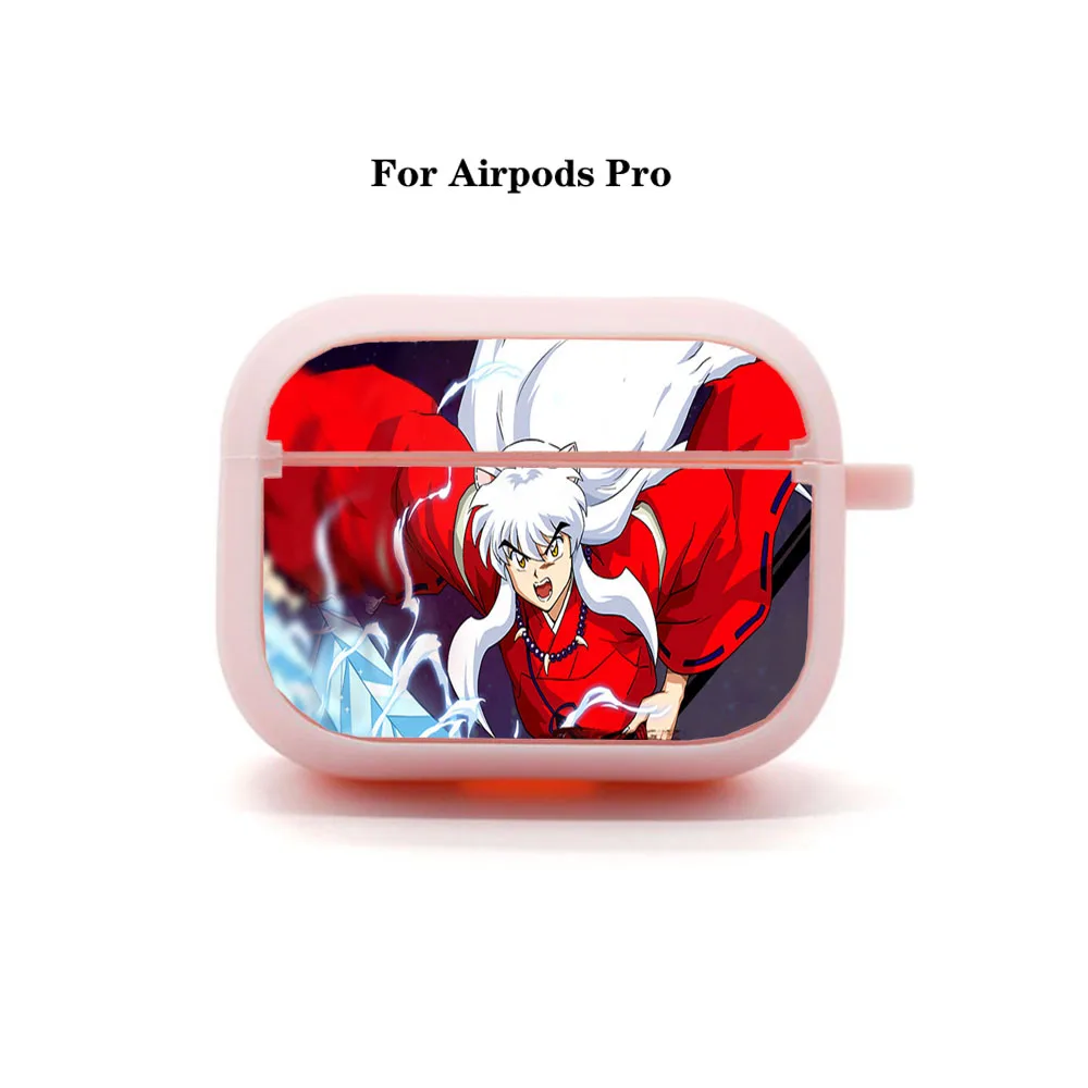 Inuyasha airpods pro capa para fone de ouvido, bolsa de silicone macio com bluetooth, capa protetora para apple airpods pro