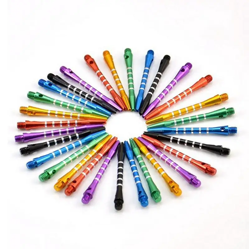 6pcs/Set Aluminum Medium Darts Shafts Harrows Dart Stems Throwing Dart Accessories Metal Rod 4.5mm Mixed Color Thread