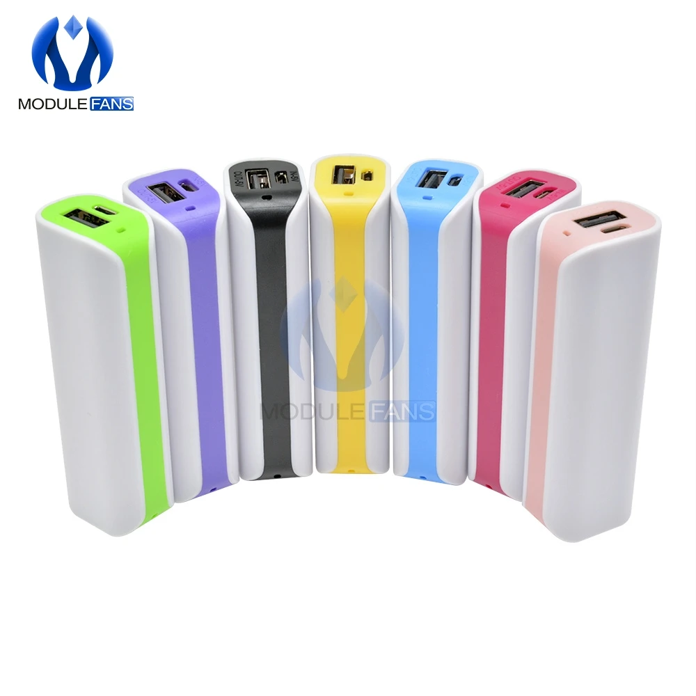 Candy Portable Led Power Bank For Mobile Phone 18650 Box Phone Charger Diy Case Dual USB Powerbank Power Supply Diy Electronic