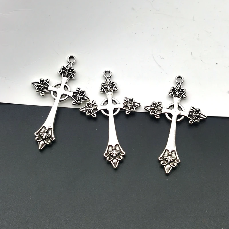 5 crosses Gothic 41*25mm CharmTibetan Silver Plated Pendants Antique Jewelry Making DIY Handmade Craft