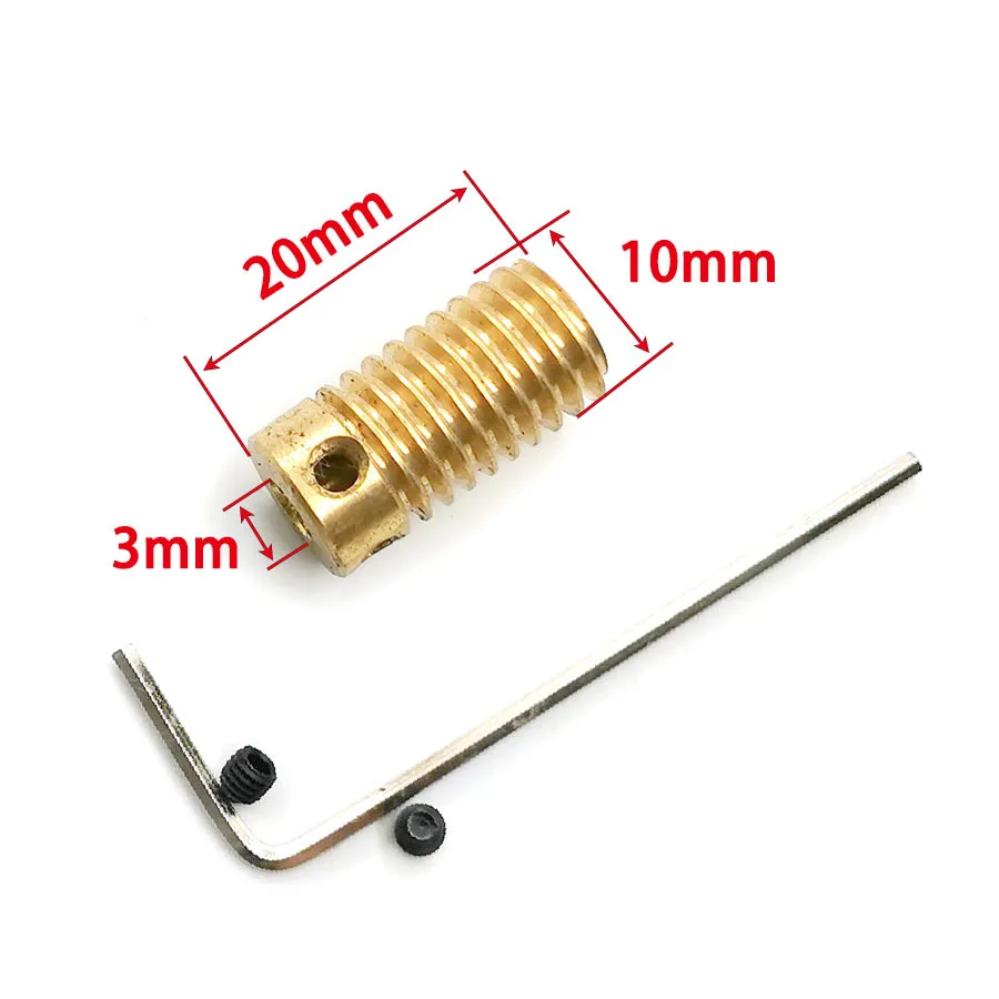 0.5 Mold Copper Worm Gear Single Head Multiple Specifications OD=10MM Length 20MM