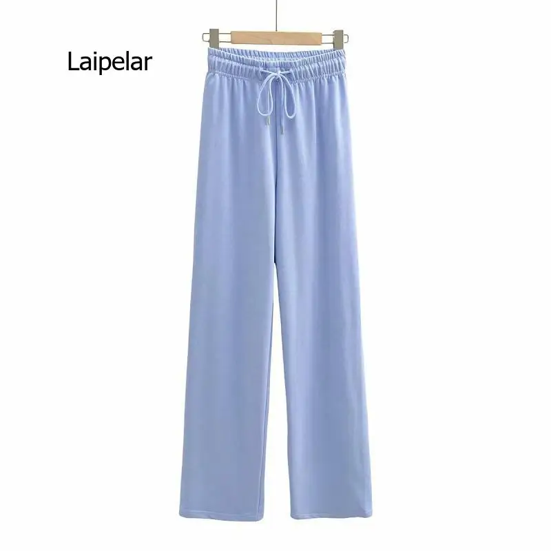 Lazy Leisure Style Tight Drawstring Sports Pants New High Waist Floor Casual Summer Spring Street Trousers