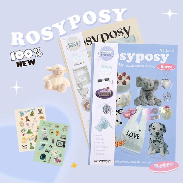 Rosyposy-装飾用ステッカー,20ページ,レトロ,かわいいスタイル,漫画,ベーシック,アルバム用,電話ギフト,a6786