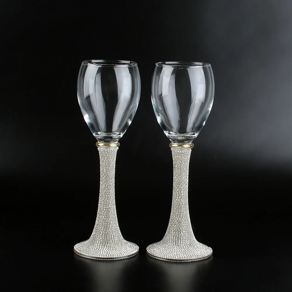 

Phnom Penh crystal goblet household glass red wine cup gold diamond wedding gift pair cup