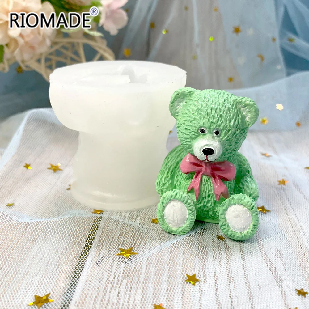 3D Teddy Bear Silicone Mold Chocolate Mousse Coffee Ice Cube Making Mould Candle Craft Cake Decoration Kitchen Baking Tools