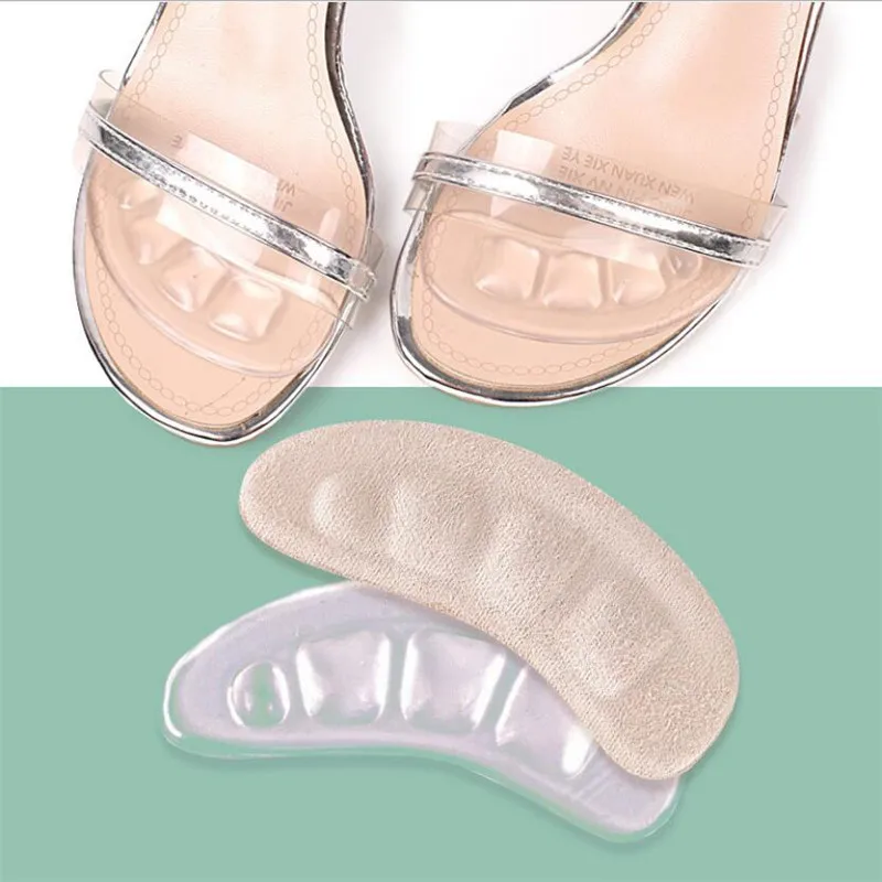 1 Pair Women Self-adhesive Gel Non-slip Summer Foot Patch Anti-wear Silicone High Heel Shoe Sticker Cushion Pad Foot Hind Care