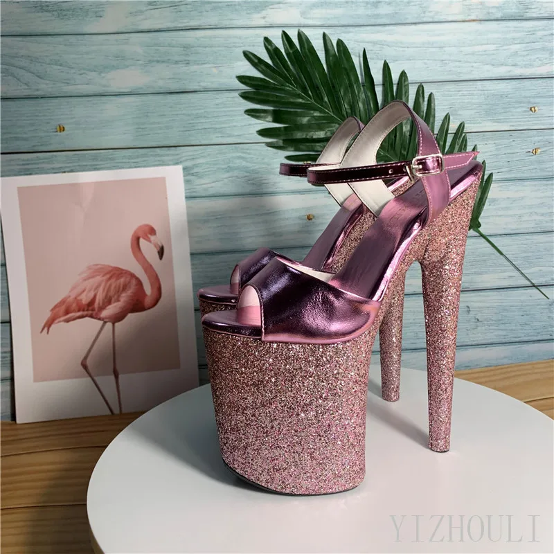 8 inch sandals, sequined bags and soles for parties and nightclubs, 20 cm high-heeled shoes for models, pole dancing shoes