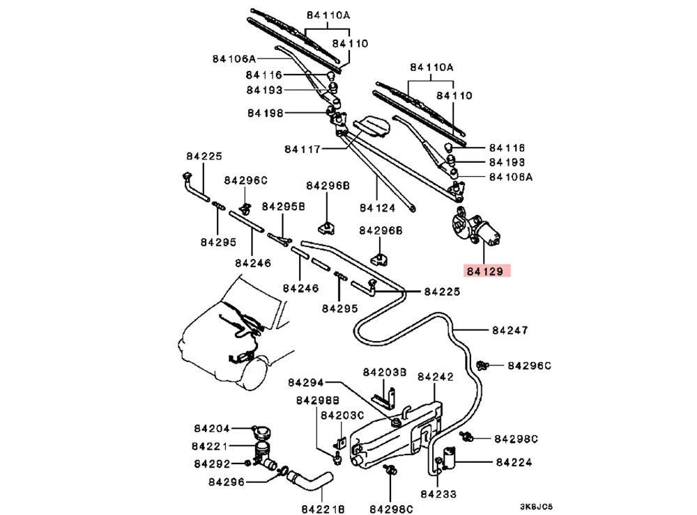 Front Windshield Wiper Motor For MITSUBISHI PAJERO MONTERO V31 V32 V33 V43 MB623285