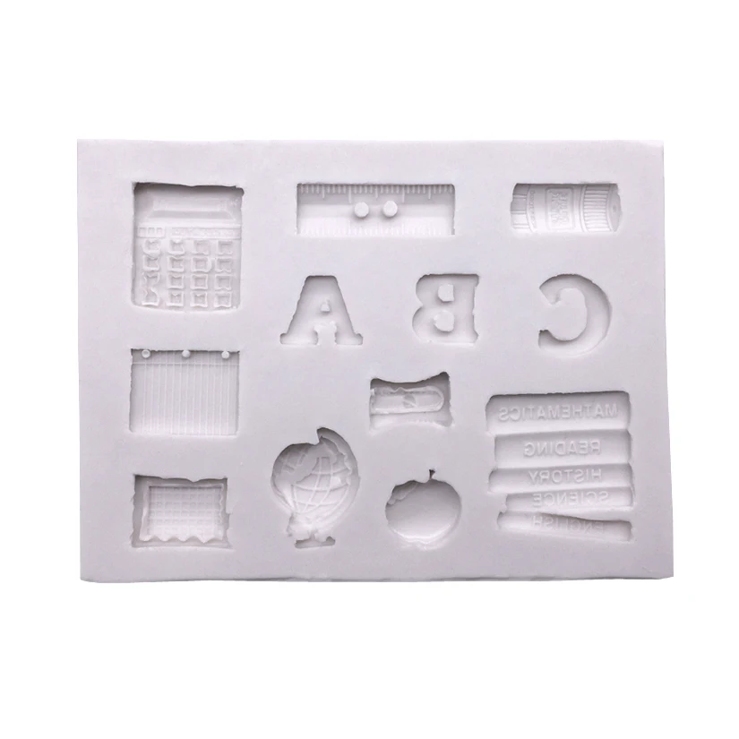 Stationery School Supplies Silicone Mold Sugarcraft Chocolate Cupcake Baking Mold Fondant Cake Decorating Tools