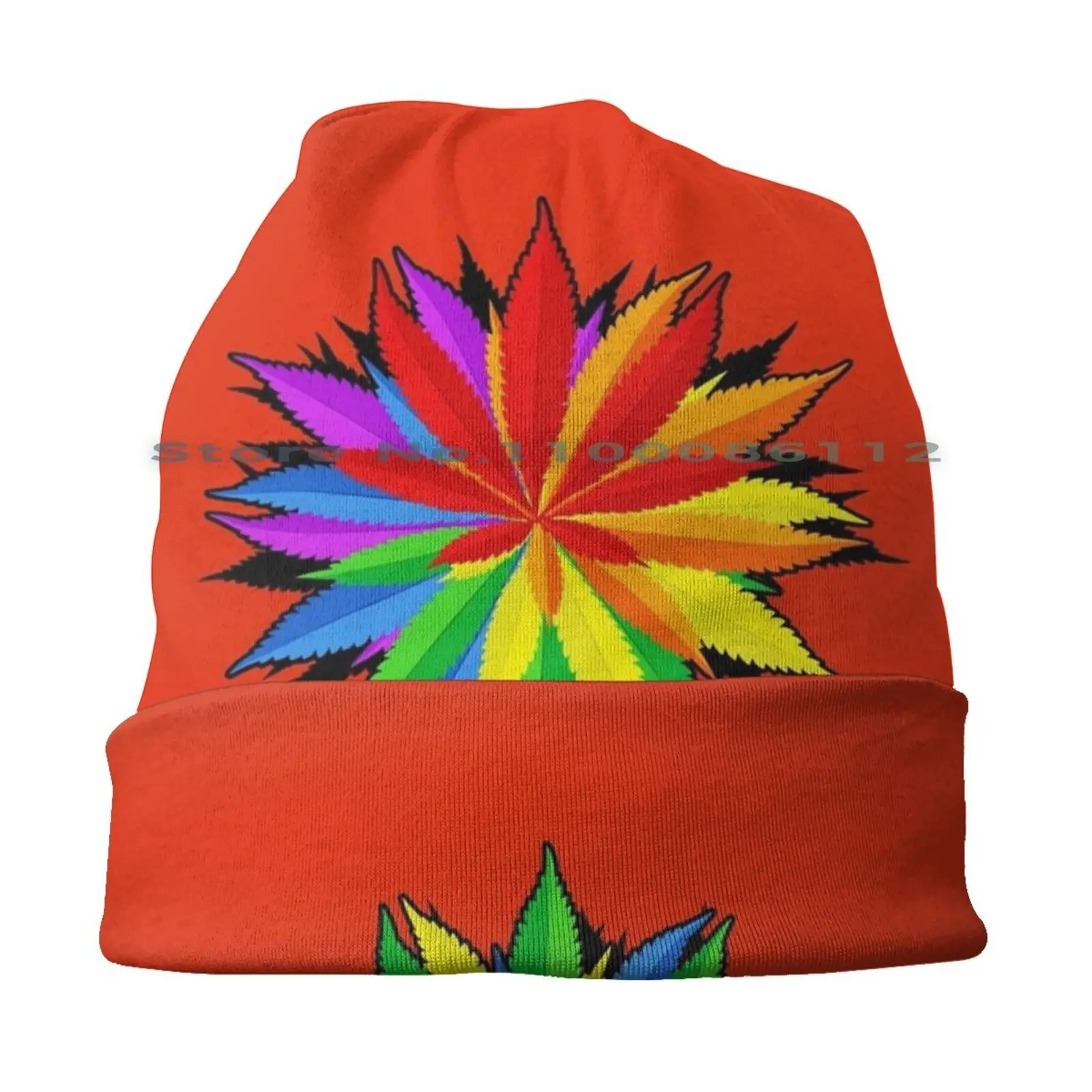 Hemp Bouquet Beanies Knit Hat Hemp Grass Weed Pot Ganja Plant High Drug Sheet Leaf Flower Bouquet Ostrich Leaves Gay Lbgt Red