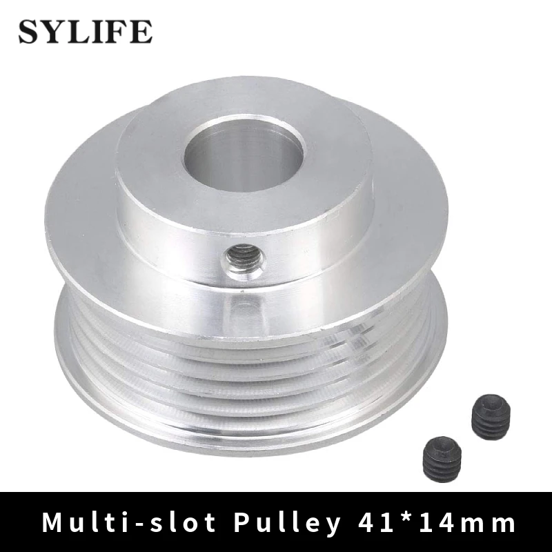 14mm Bore 31mm Dia 6061 Aluminum V-Type Belt Pulley 5 Slots for PJ Multi Wedge